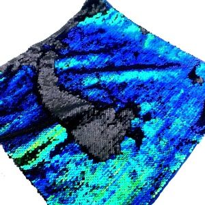 Throw Pillow Case cover Sequin Zipper Closure 15x15 Home Mermaid Decorative